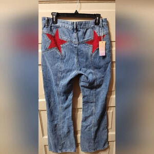 VOEYYE Y2K Straight Leg Star Print Jeans NWT